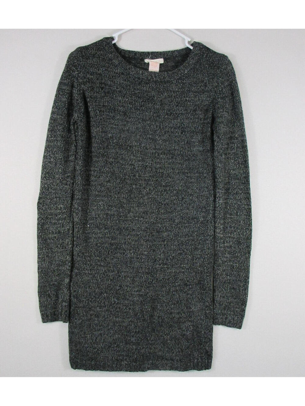 Tulle Womens Pullover Knit Sweater Round Neck Long Sleeve Size L Dark Gray